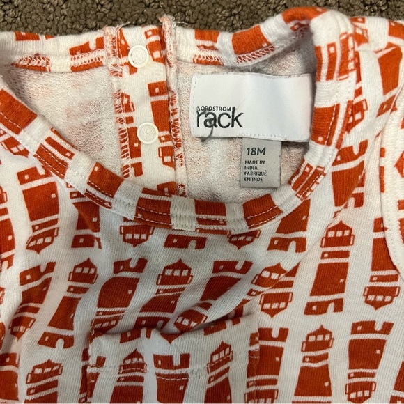 Nordstrom Orange and White Baby Romper - Picture 2 of 3
